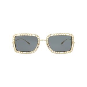 Gucci Square-Frame Metal Sunglasses Gold Womens